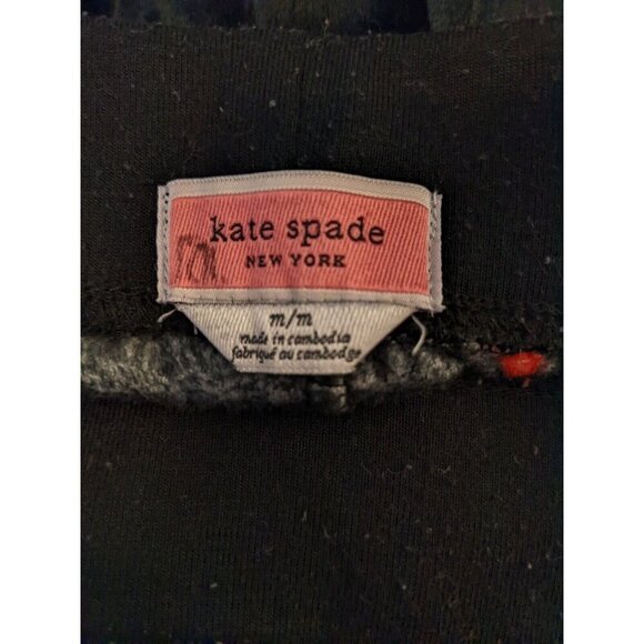 Kate Spade Velour Jogger Pants Womens Size Medium Black Polka Dot Sleep Lounge - Picture 3 of 3